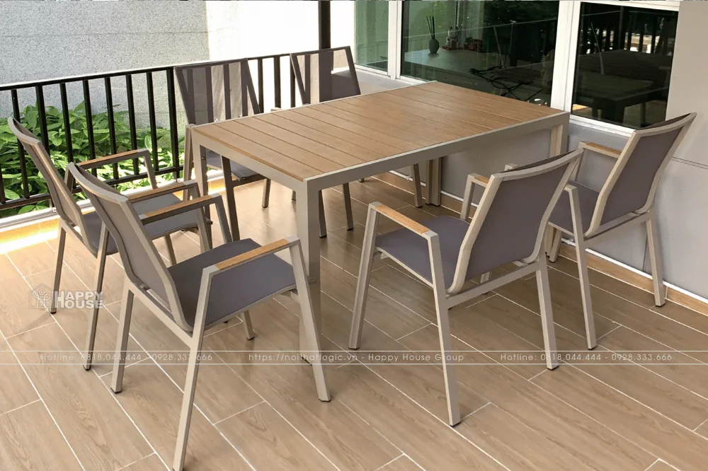 Bộ bàn ghế Composite hiện đại - Thiết kế sang trọng, bền đẹp cho không ...