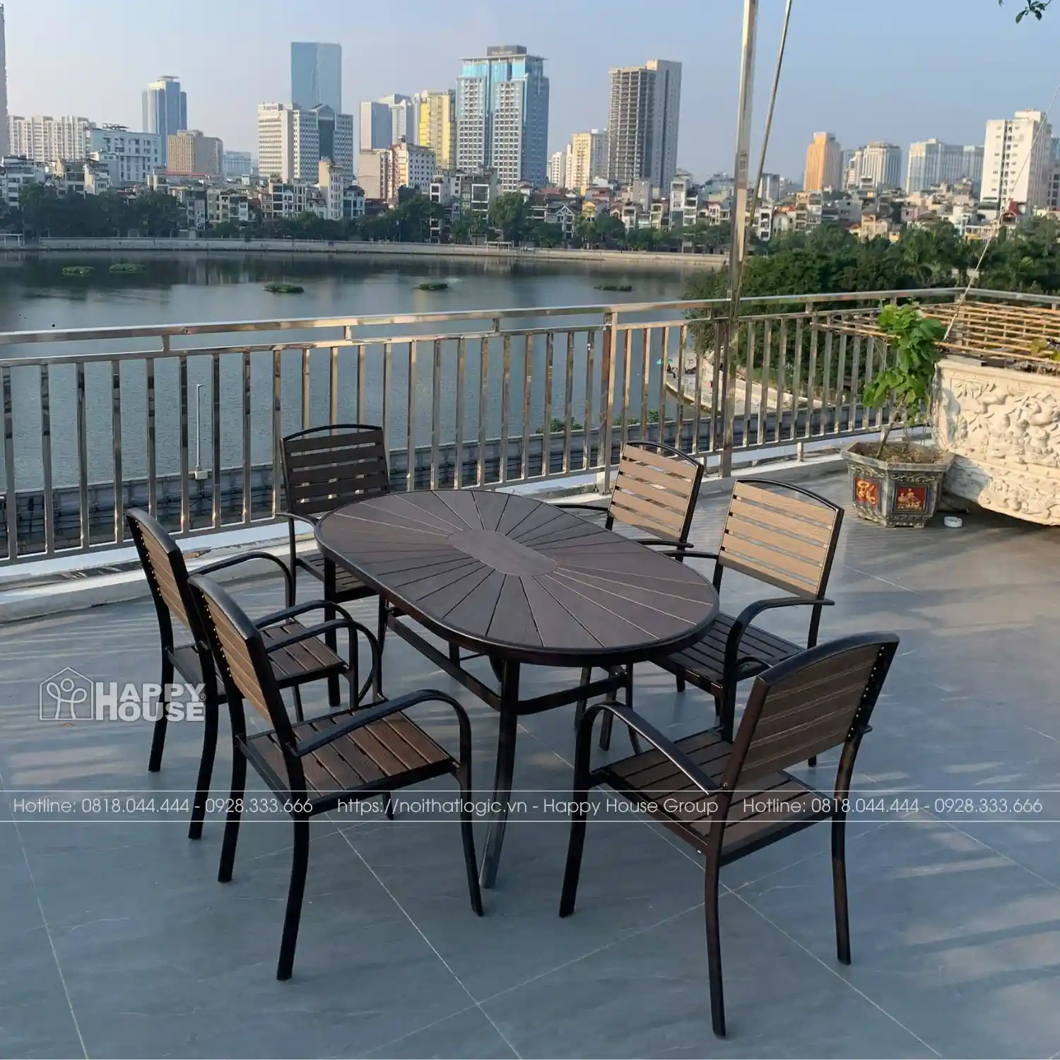 Bàn Ghế Composite Tối Ưu Không Gian Sân Thượng