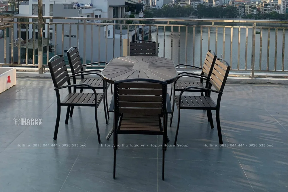 Bàn Ghế Composite Tối Ưu Không Gian Sân Thượng