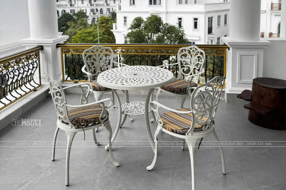 Bộ b&agrave;n ghế nh&ocirc;m đ&uacute;c tr&ograve;n &ndash; Bản giao hưởng T&acirc;n cổ điển