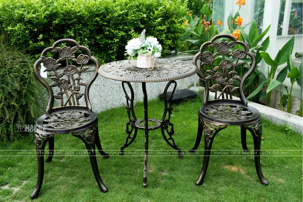 Bàn Ghế Nhôm đúc Nghệ Thuật Phong Cách Pháp 2026 Đẳng Cấp Vượt Thời Gian