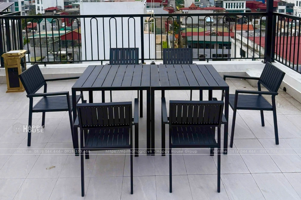 Giải Pháp Bàn Ghế Cafe Sân Thượng Chất Liệu Composite Tại Khách Sạn A25 - 36 Giang Văn Minh, Hà Nội