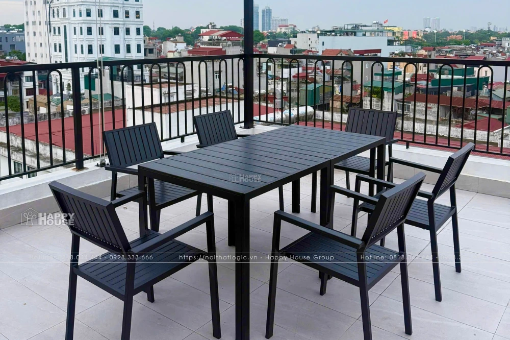 Giải Pháp Bàn Ghế Cafe Sân Thượng Chất Liệu Composite Tại Khách Sạn A25 - 36 Giang Văn Minh, Hà Nội