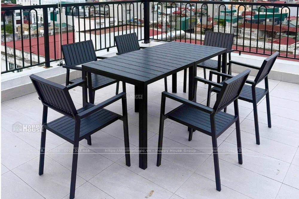 Giải Pháp Bàn Ghế Cafe Sân Thượng Chất Liệu Composite Tại Khách Sạn A25 - 36 Giang Văn Minh, Hà Nội