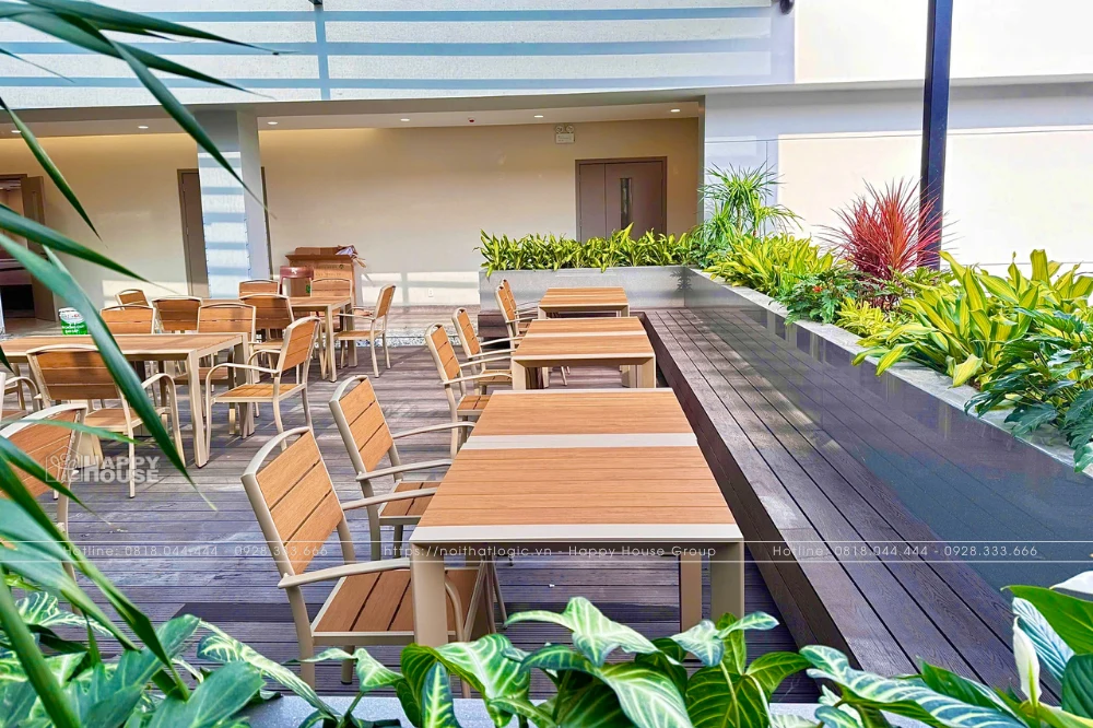 Dự Án Setup Căng Tin Ngoài Trời Bằng Bàn Ghế Composite Cao Cấp Tại Công Ty TaeYang Việt Nam (Hưng Yên)
