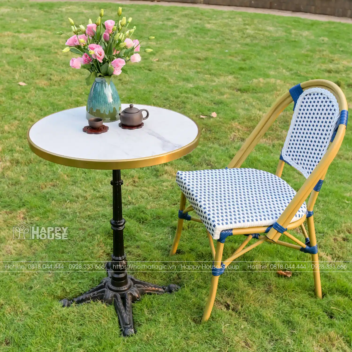 Bộ Bàn Ghế Cafe Bistro Cao Cấp BDT-4GL19KT