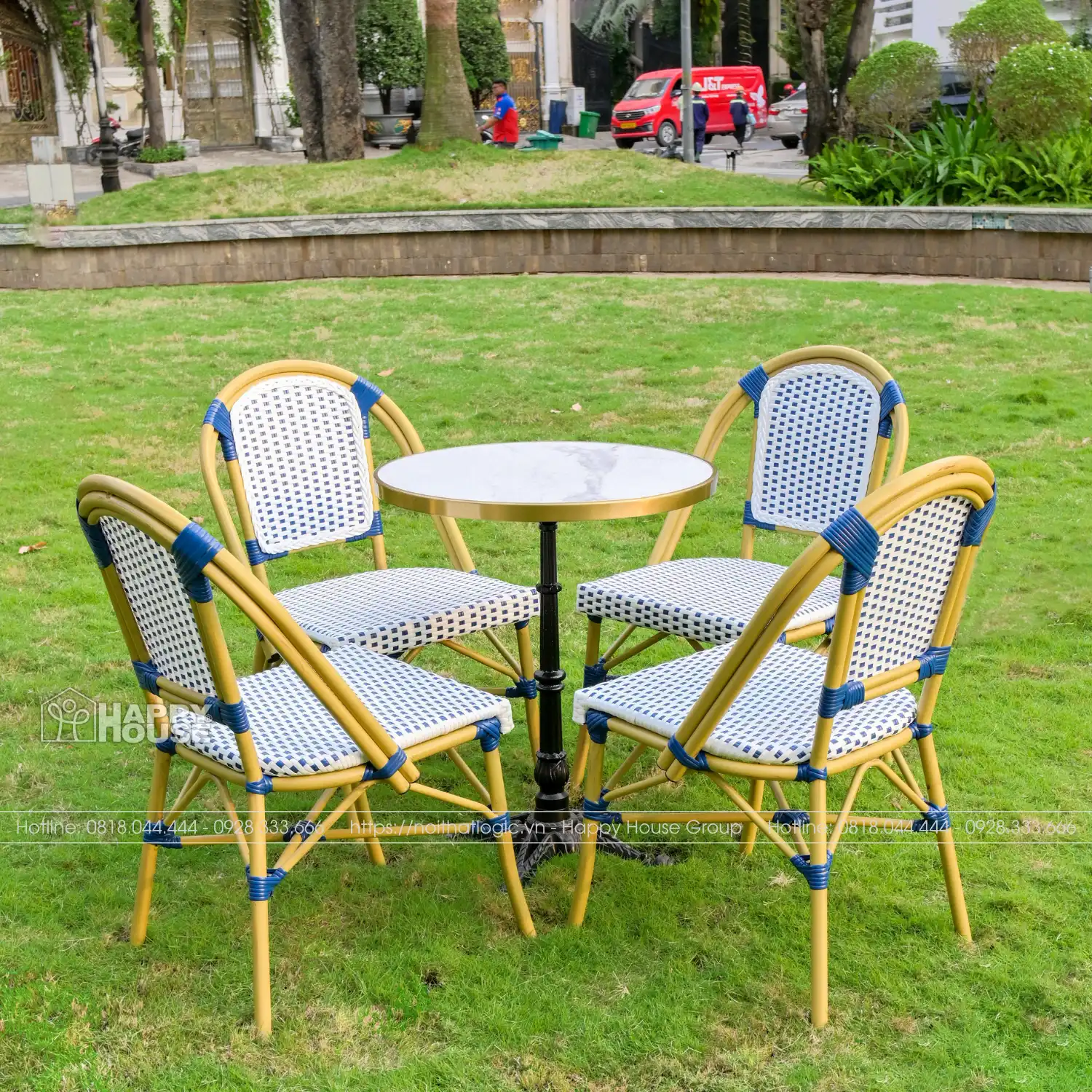 Bộ Bàn Ghế Cafe Bistro Cao Cấp BDT-4GL19KT