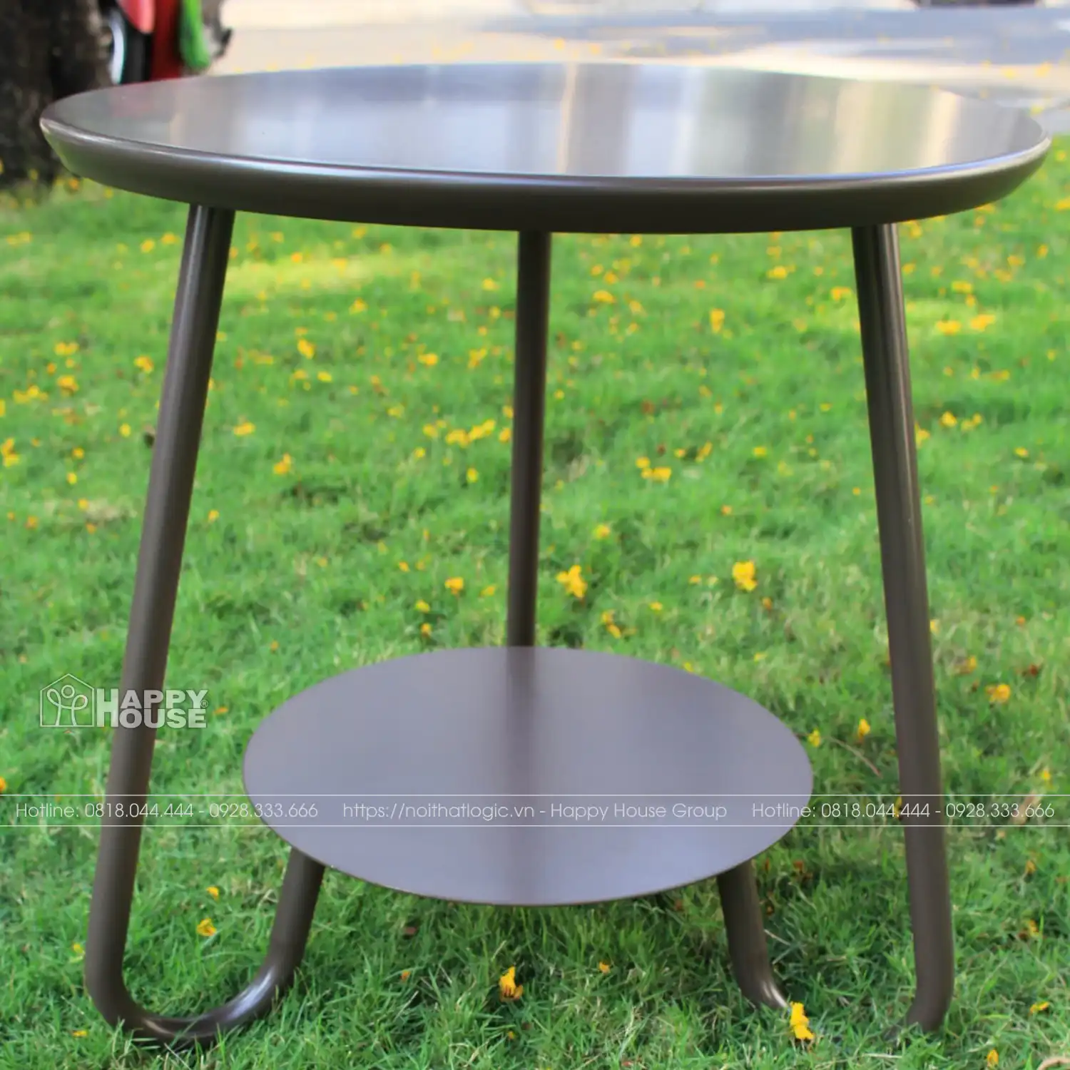 Bàn Hồ Bơi Nhôm Đúc Tròn Màu Xám BHB-S50