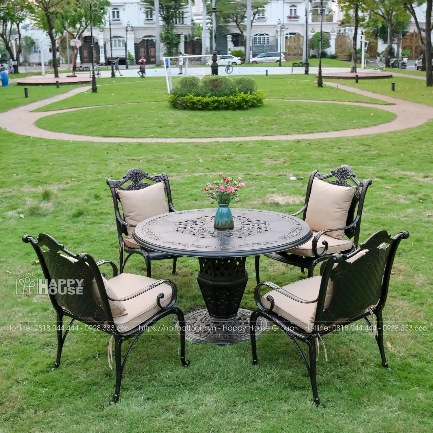 Bộ B&agrave;n ghế nh&ocirc;m đ&uacute;c Cao Cấp h&agrave;ng nhập khẩu BN-CC4G