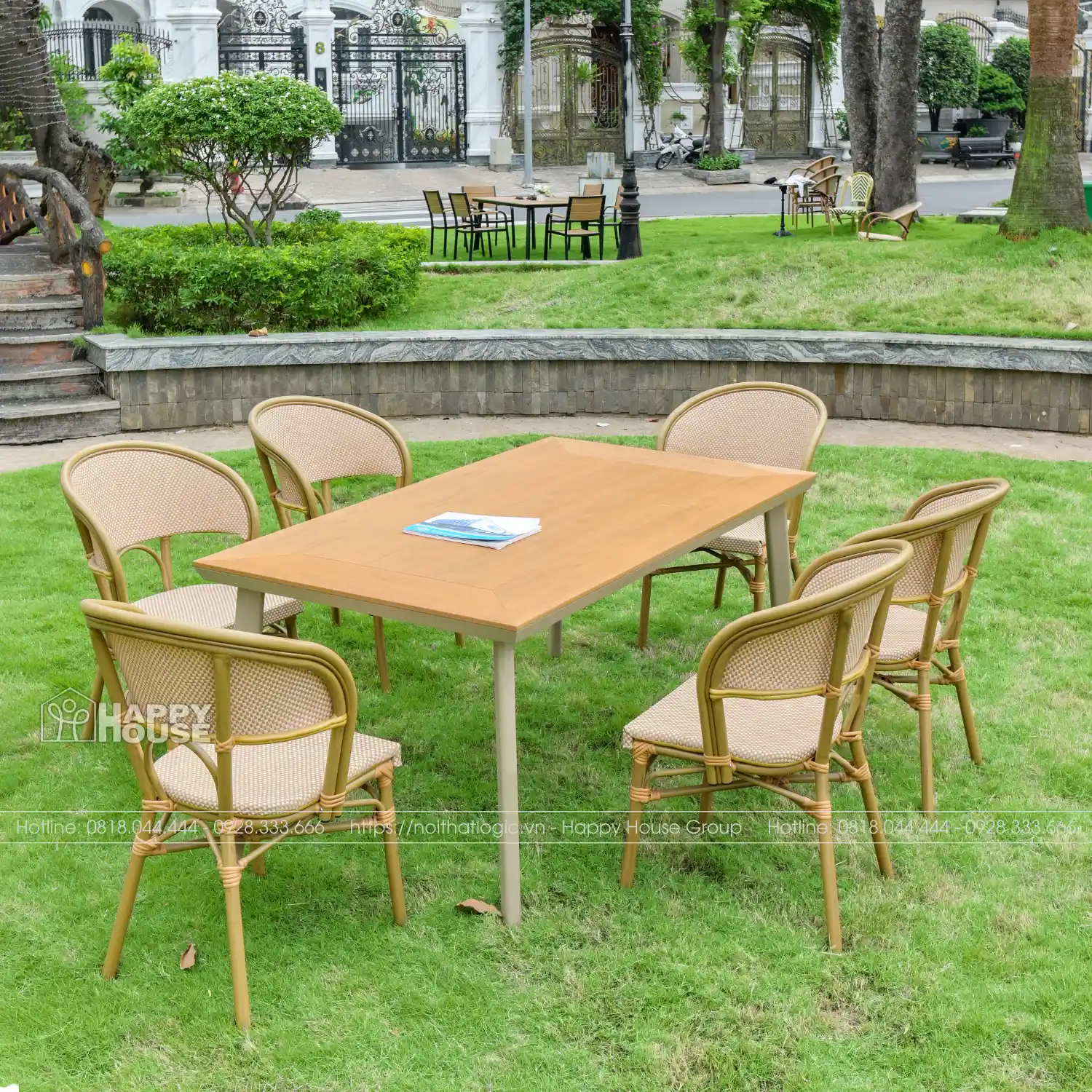 Bộ Bàn Ghế Ngoài Trời Composite 6 ghế - Đẳng Cấp Sang Trọng