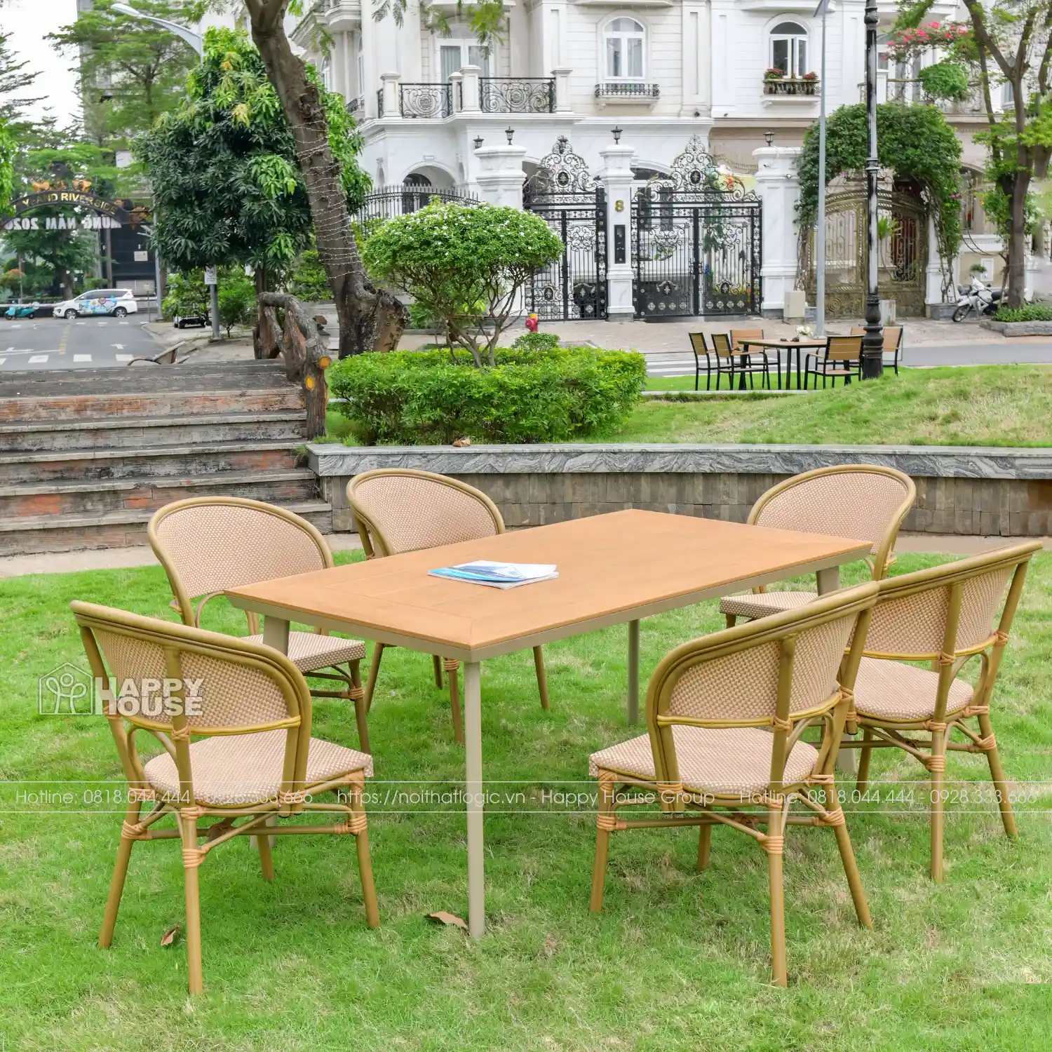 Bộ Bàn Ghế Ngoài Trời Composite 6 ghế - Đẳng Cấp Sang Trọng