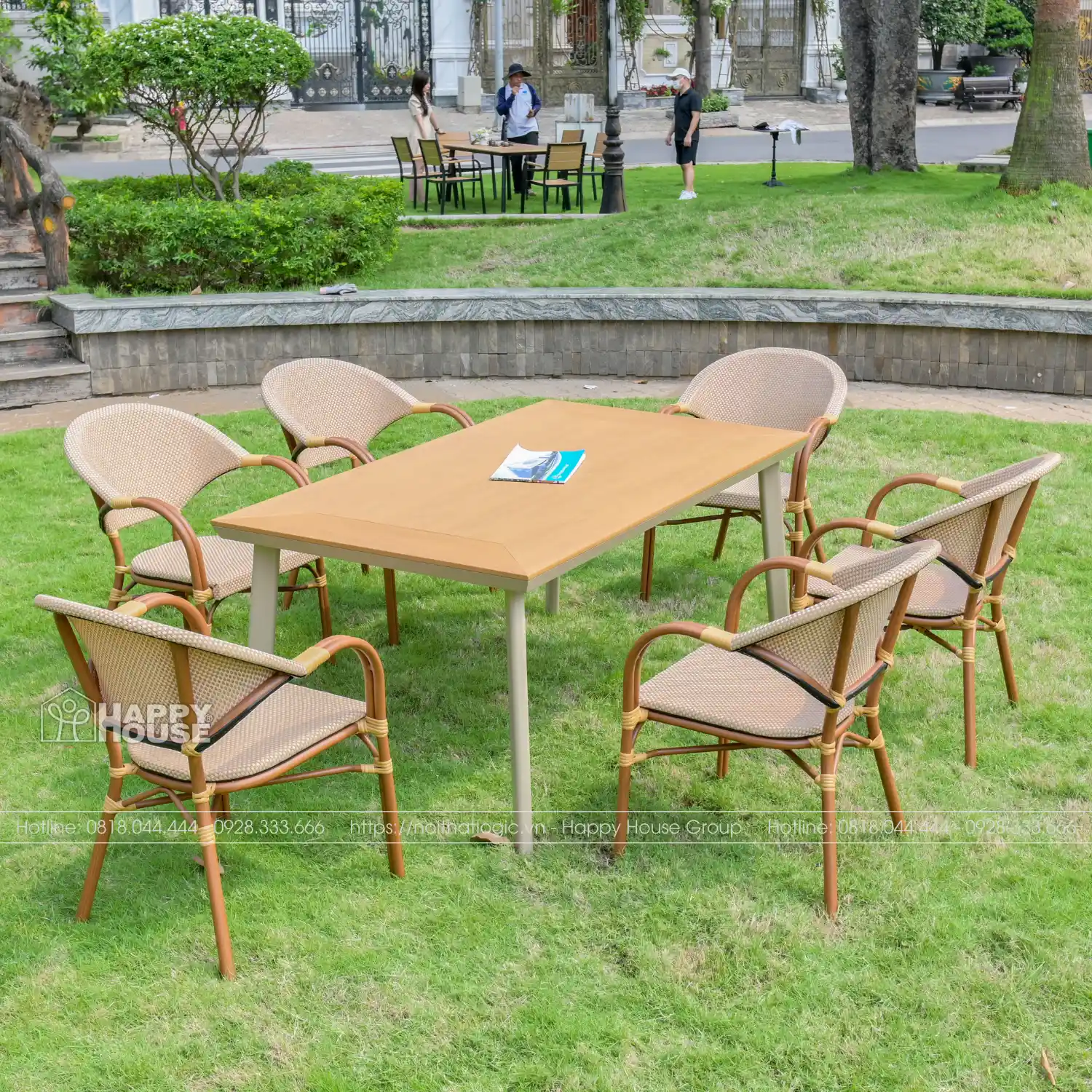 Bộ Bàn Ghế Ngoài Trời Composite 6 ghế - Đẳng Cấp Sang Trọng