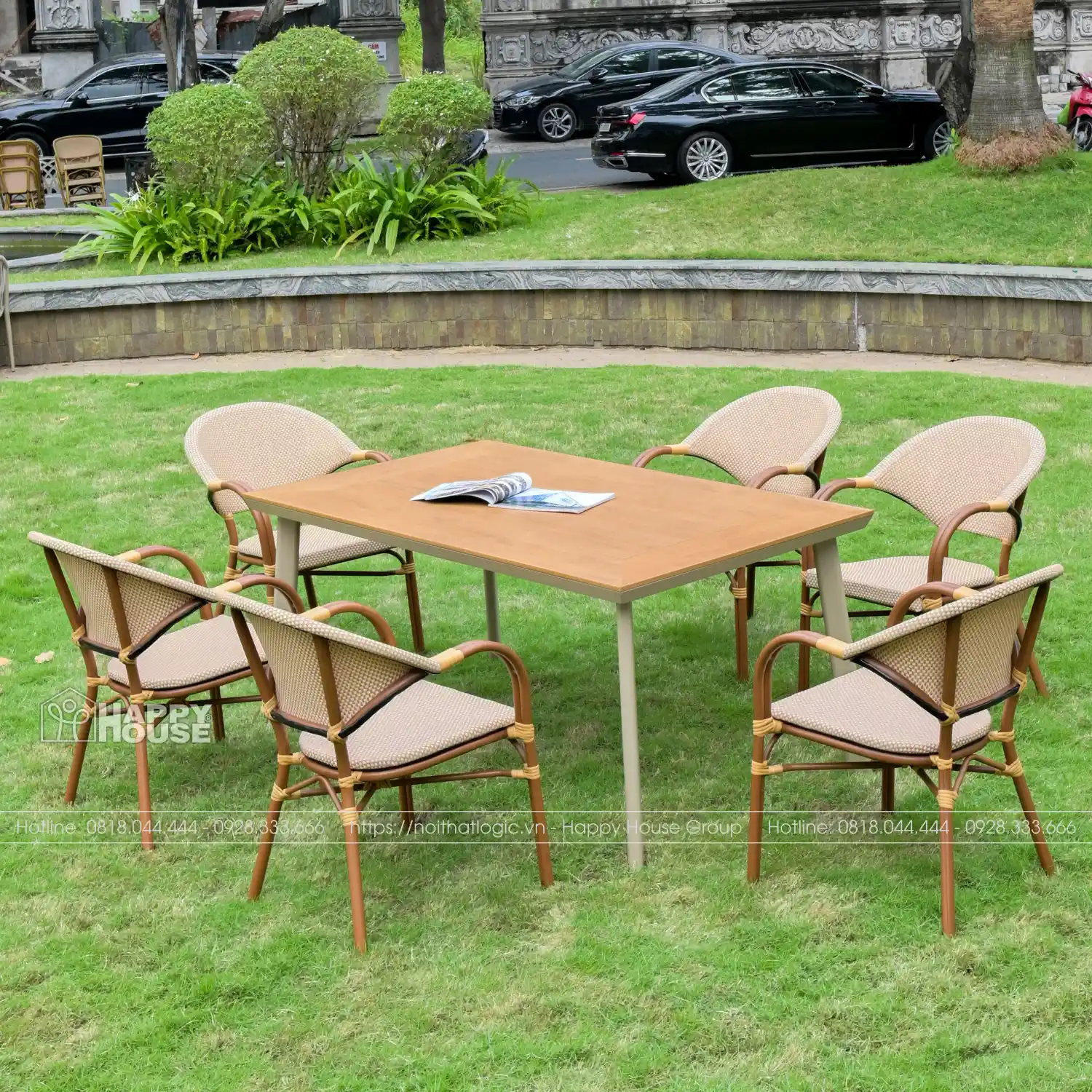 Bộ Bàn Ghế Ngoài Trời Composite 6 ghế - Đẳng Cấp Sang Trọng