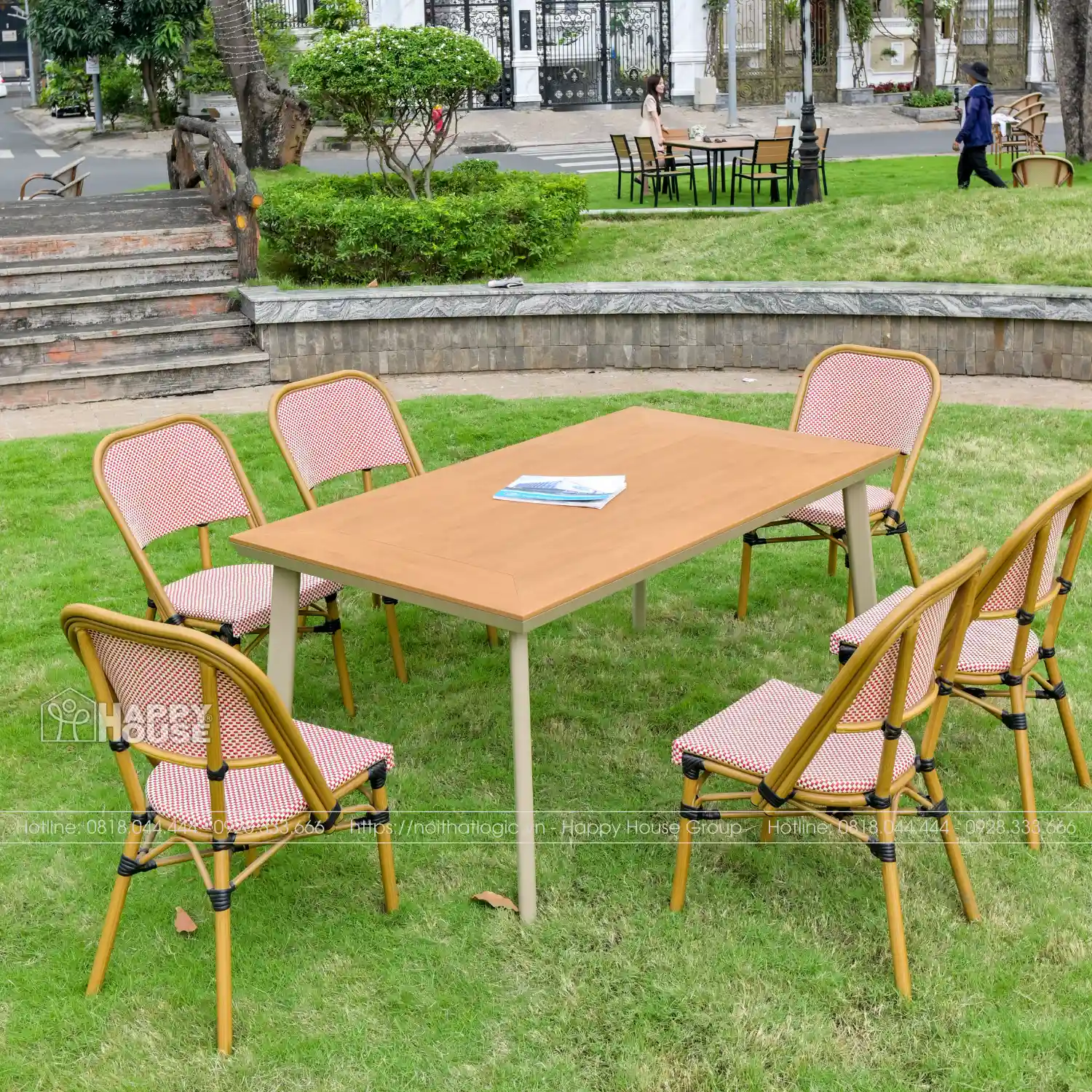 Bộ Bàn Ghế Ngoài Trời Composite 6 ghế 