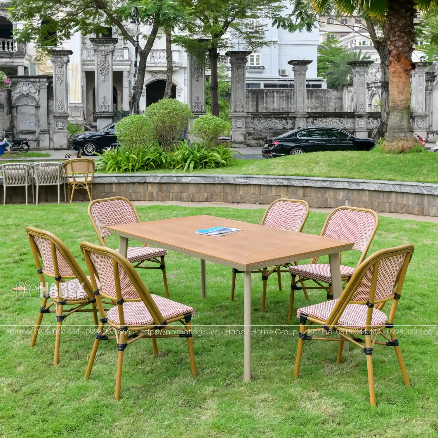 Bộ Bàn Ghế Ngoài Trời Composite 6 ghế 