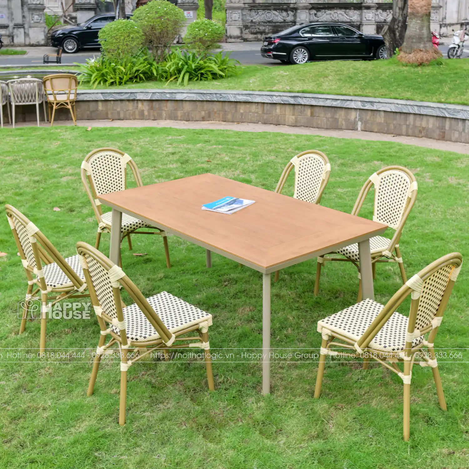 Bộ Bàn Ghế Composite Màu Kaki 6 Ghế CPS-160SNL20