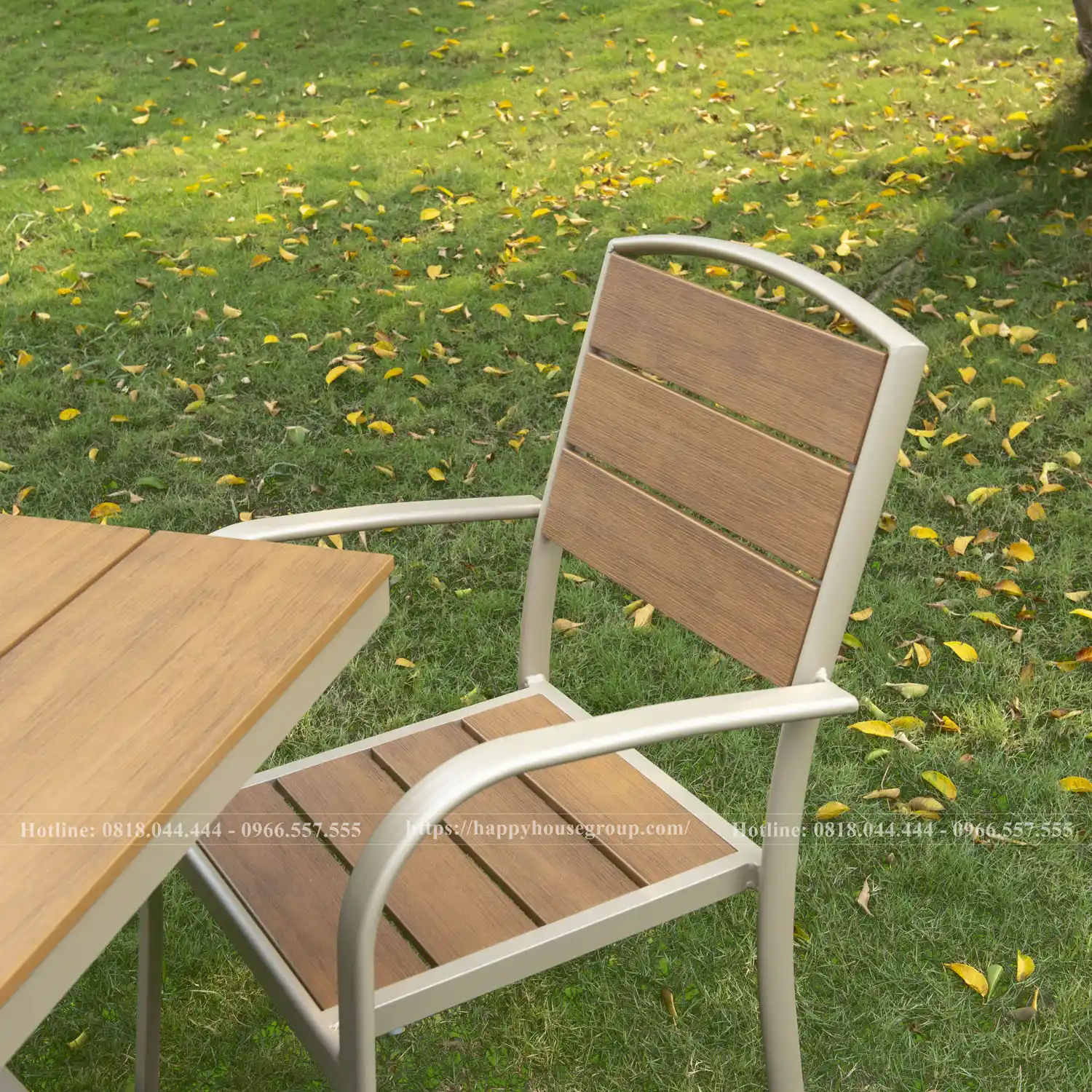 Bộ bàn ghế Composite ngoài trời 1 bàn và 6 ghế CPS150CC-6GC