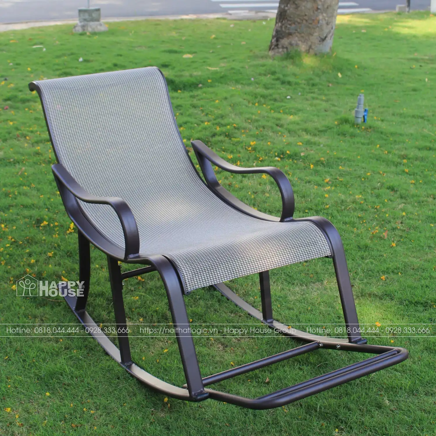 Ghế Bập Bênh Thư Giãn Khung Nhôm Đúc Vải Lưới Textilene GBB-01NX