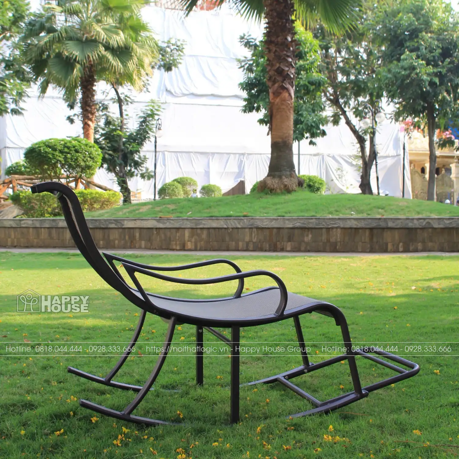 Ghế Bập Bênh Thư Giãn Khung Nhôm Đúc Vải Lưới Textilene GBB-01NX