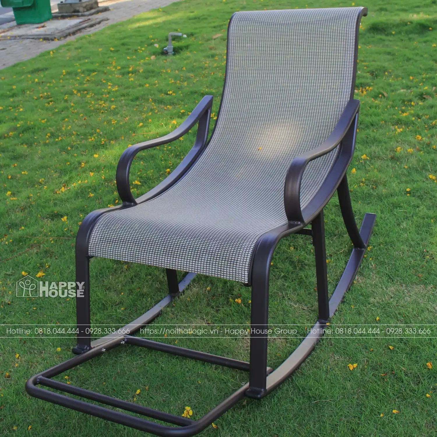 Ghế Bập Bênh Thư Giãn Khung Nhôm Đúc Vải Lưới Textilene GBB-01NX