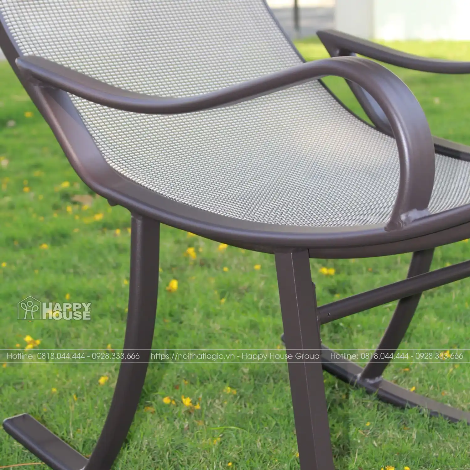 Ghế Bập Bênh Thư Giãn Khung Nhôm Đúc Vải Lưới Textilene GBB-01NX