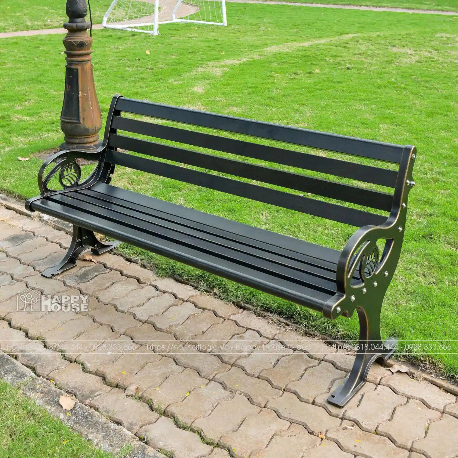 Ghế Công Viên Nhôm Đúc Sơn Tĩnh Điện Màu Đen Ánh Đồng GCV-ND1501C