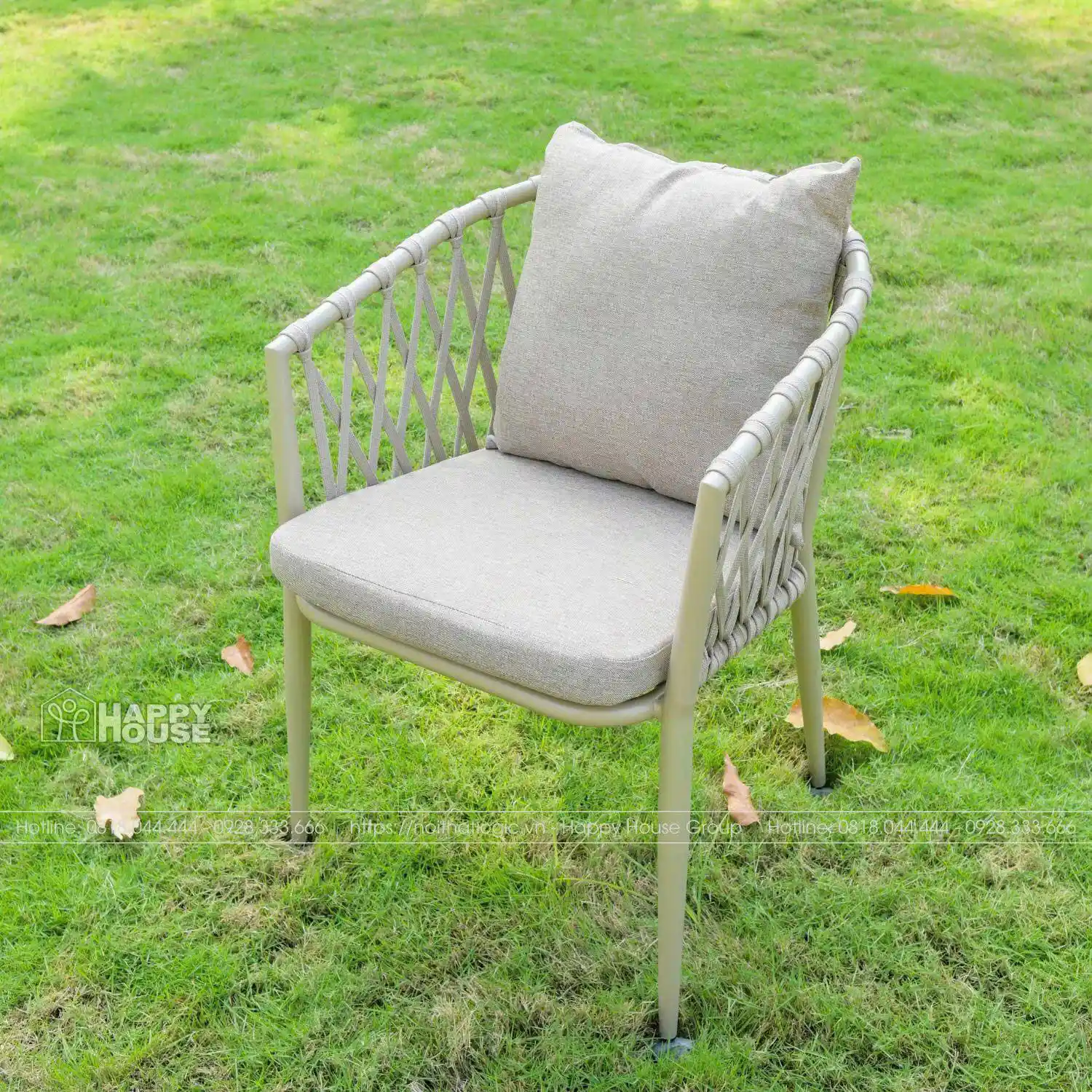 Ghế Cafe Khung Nhôm Lưới Dây Thuần