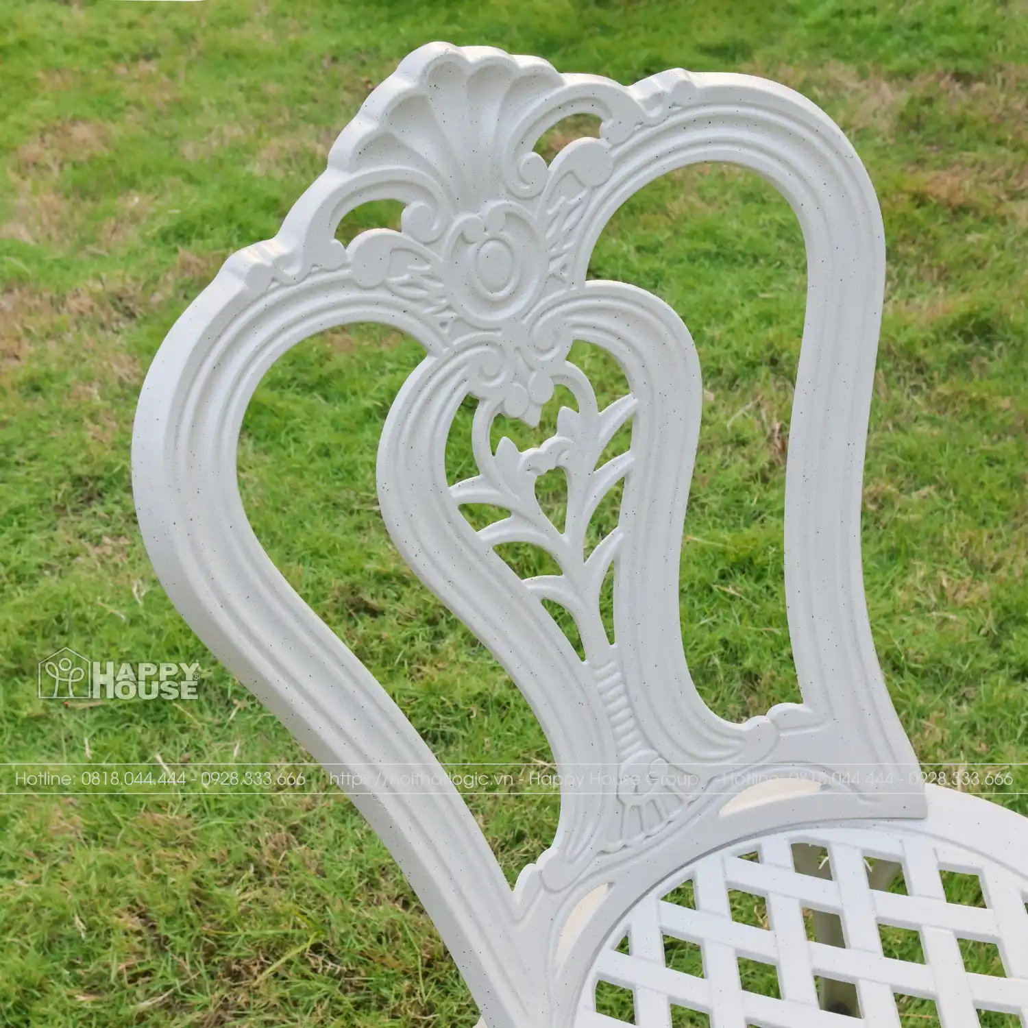 Bộ Bàn Ghế Nhôm Đúc màu trắng 4 ghế vương miện ND65-4GA18T