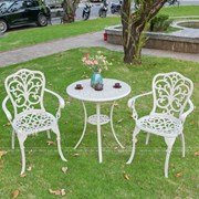 Bộ Bàn Ghế Nhôm Đúc 2 Ghế Màu Trắng NDD65-2GCBT