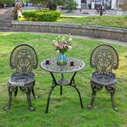 Bộ Bàn Ghế Nhôm Đúc Đen Ánh Đồng NDH60-2GMD