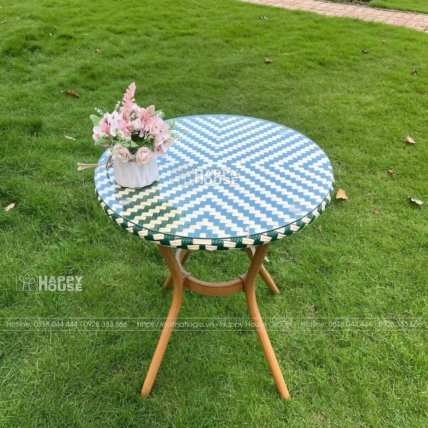 Bàn Cafe Khung Hợp Kim Sợi Nhựa Giả Mây BCF05