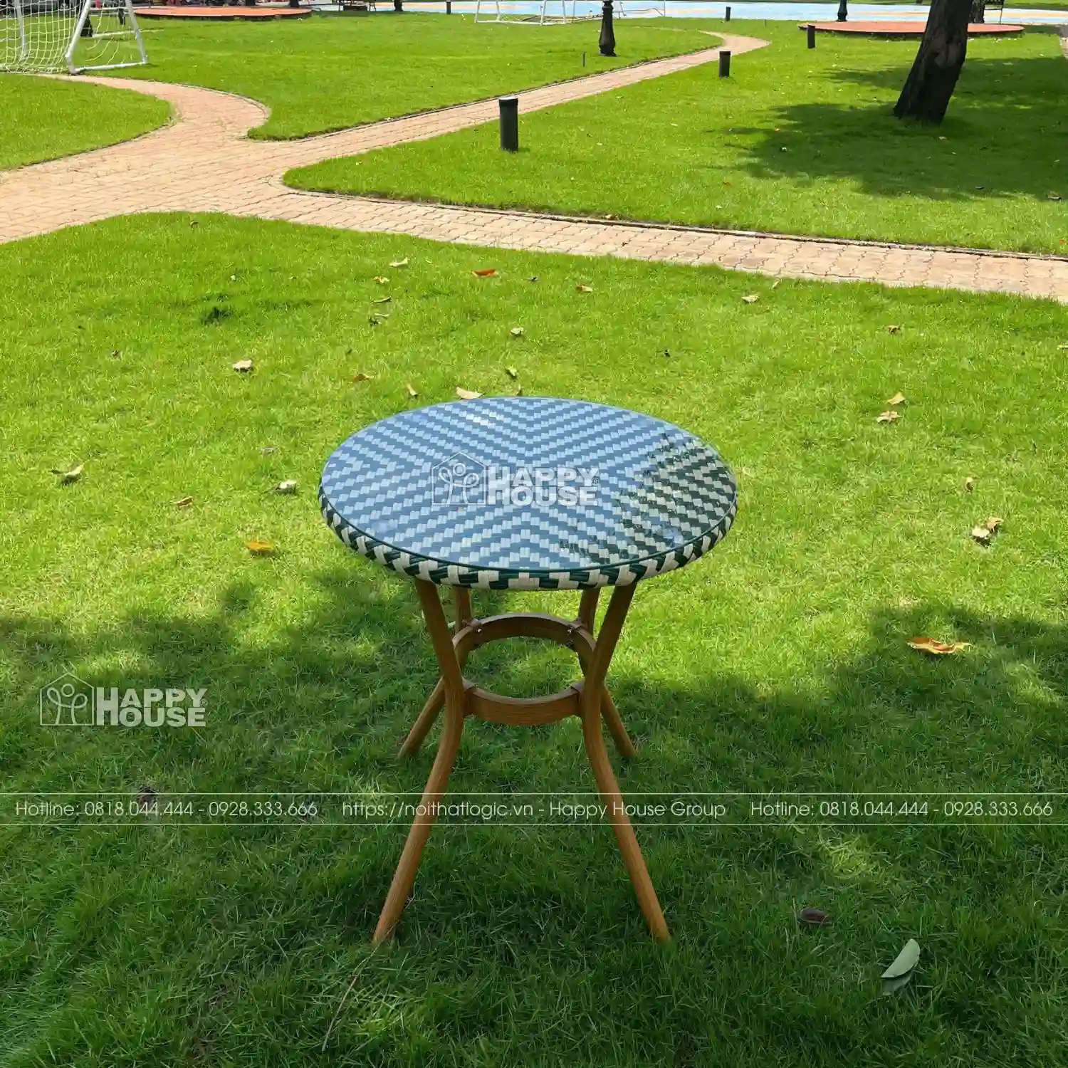 Bàn Cafe Khung Hợp Kim Sợi Nhựa Giả Mây BCF05