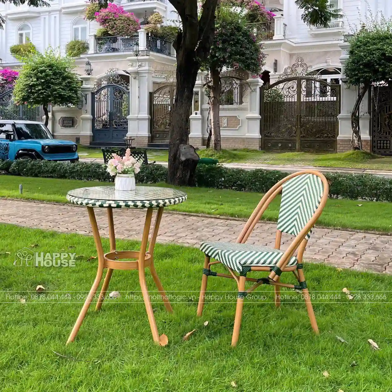 Bộ Bàn Trà Cafe sân vườn Ghế Textilene GCF01