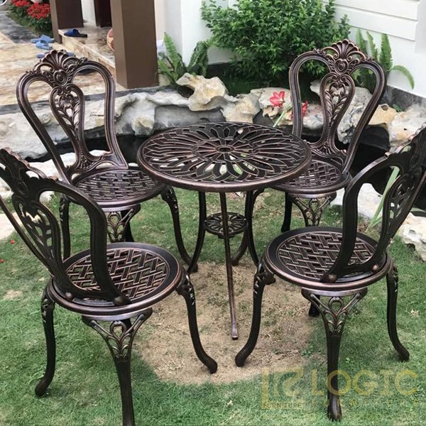 Bàn ghế nhôm đúc nhỏ nghệ thuật màu đen đồng BND-D60 Bàn Ghế Nhôm Đúc Nhỏ Nghệ Thuật Màu Đen Đồng Bnd-D60