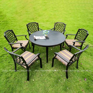 Bộ bàn ghế nan nhôm đúc sân vườn ND120N-6GL