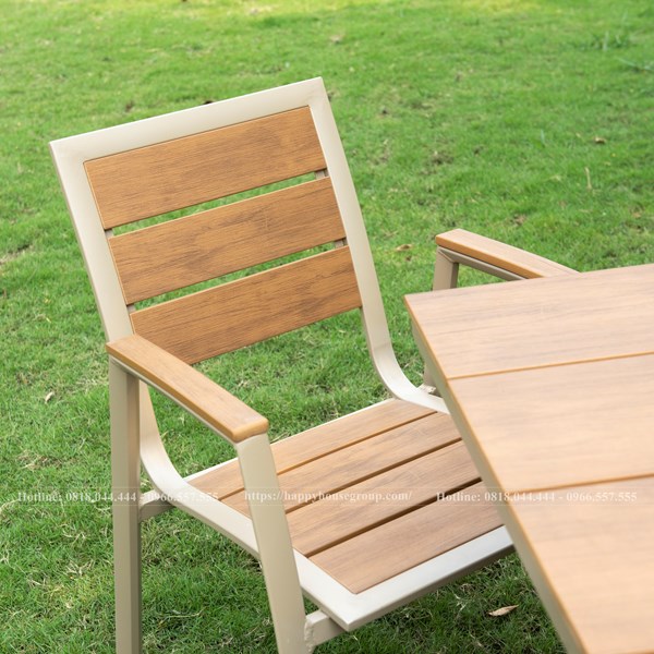 Bộ bàn ghế ngoài trời chất liệu composite chống nước 6 ghế I6T-I4T