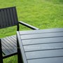 Bộ bàn ghế Cafe sân vườn Composite ngoài trời chữ nhật nan đen BCP-08
