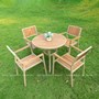 Bộ bàn ghế sân vườn mặt tròn chất liệu composite chống nước 4 ghế H108-H109