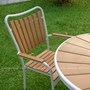 Bộ bàn ghế sân vườn, nhà hàng, cafe chất liệu Composite nan màu vàng