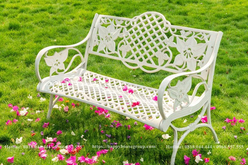  Ghế băng nh&ocirc;m đ&uacute;c cho s&acirc;n vườn biệt thự GCV-NHTK