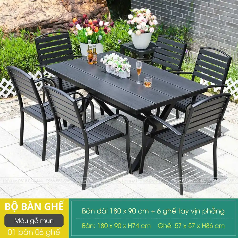 Bộ bàn ghế Composite chân chéo nhập khẩu CPS-CCL1800
