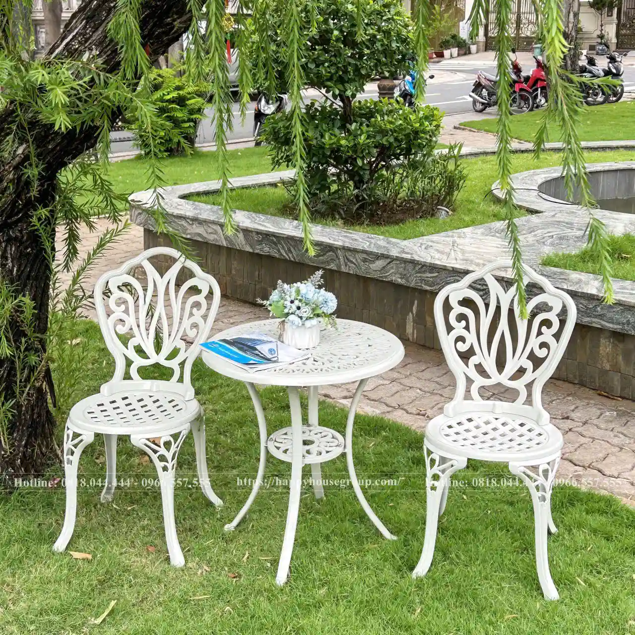 Bộ bàn ghế nhôm đúc ban công BN60-2GSKT