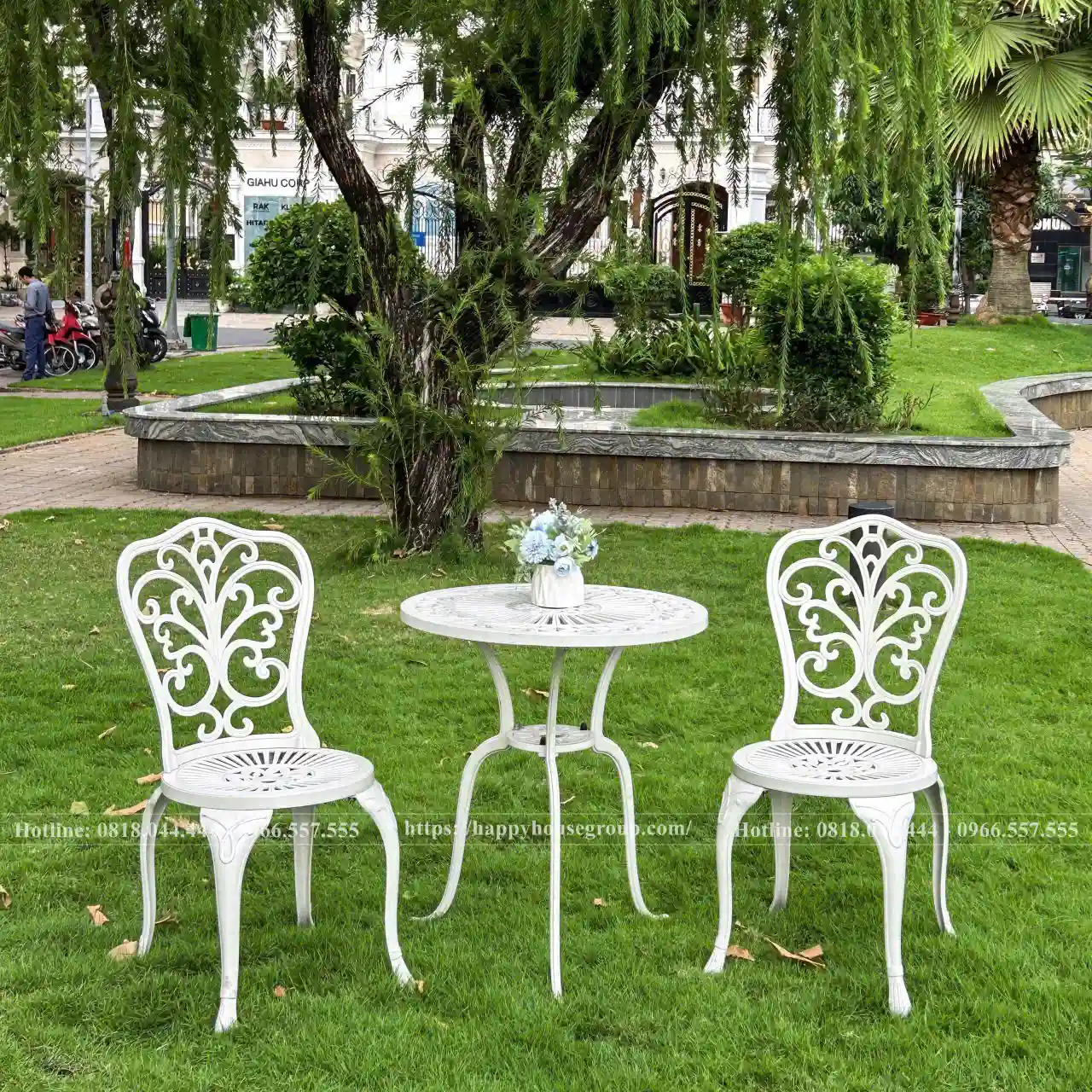 Bộ bàn ghế ban công nhôm đúc BN65-2GBKT