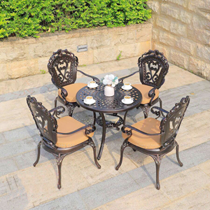 Bộ bàn ghế  nhôm đúc sân vườn mặt tròn 4 ghế ND78-4TT