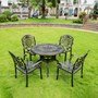 Bàn ghế nhôm đúc hợp kim hình tròn 100 màu đen đồng dành cho sân vườn, biệt thự và cafe