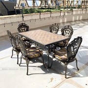 Bộ bàn nhôm đúc mặt đá cao cấp ngoài trời MD150-TT