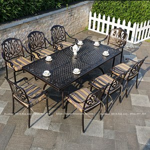 Bàn hợp kim nhôm đúc hình chữ nhật màu đen đồng BND-21001100D